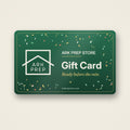 Ark Prep Store gift card with festive confetti and the Ark Prep house logo